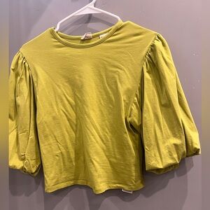 Levi's Chartreuse Puff Sleeve Blouse